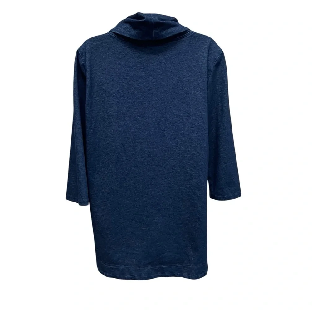 Focus casual life cowl neck tunic with front pockets blue women’s medium